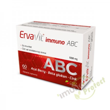 Beta Glukan ErvaVit immuno ABC 550 mg, 60 kapsula