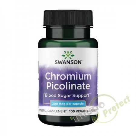 Krom pikolinat Swanson, 200 mcg